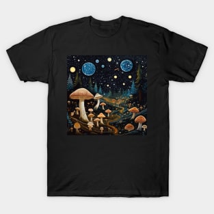 Starry Night Magic Mushroom T-Shirt